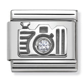 Nomination Composable Classic Link 330311/06 Camera with White CZ in 925 Silver